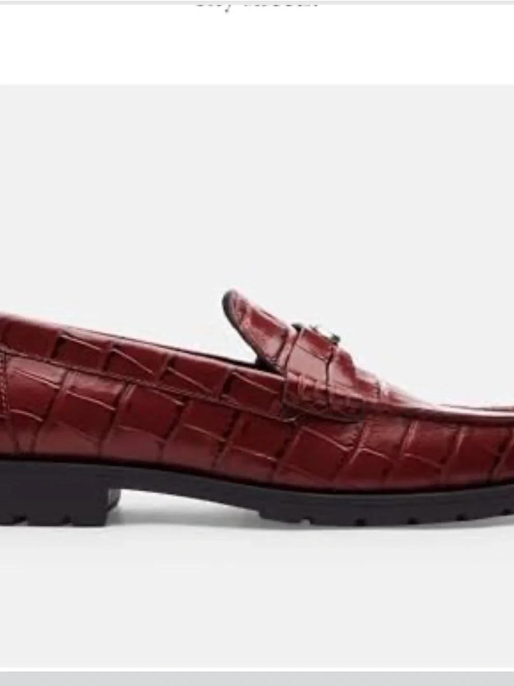 Coach Women’s Jocelyn loafer Burgundy Croc-Embossed Slip-On - Picture 4 of 9